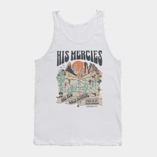 His Mercies Lamentation 3:23 Boho Christian Pun Vintage Bible Verse Tank Top